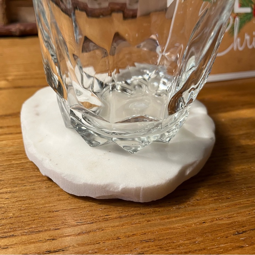 Donating - last chance White marble drink coaster